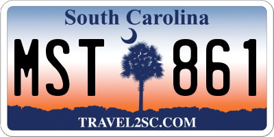 SC license plate MST861