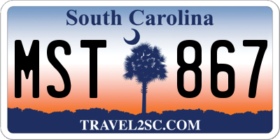 SC license plate MST867
