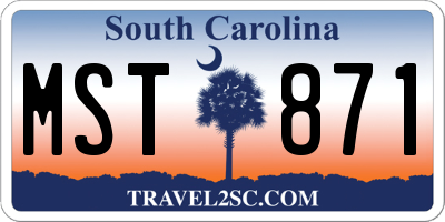 SC license plate MST871