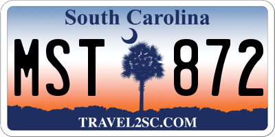 SC license plate MST872
