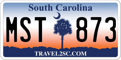 SC license plate MST873