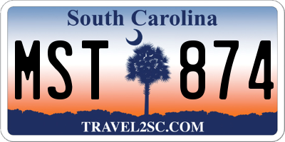 SC license plate MST874