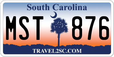 SC license plate MST876