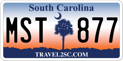 SC license plate MST877