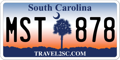 SC license plate MST878