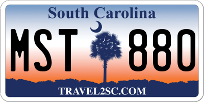 SC license plate MST880