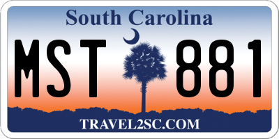 SC license plate MST881