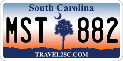 SC license plate MST882
