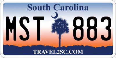 SC license plate MST883