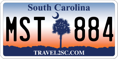SC license plate MST884
