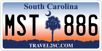 SC license plate MST886