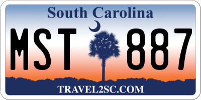 SC license plate MST887