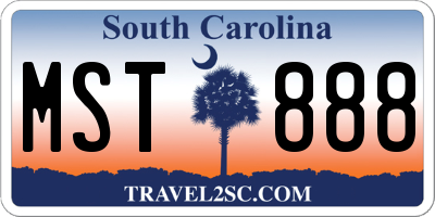 SC license plate MST888