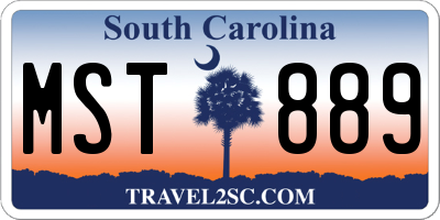 SC license plate MST889