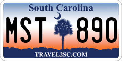 SC license plate MST890