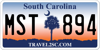 SC license plate MST894