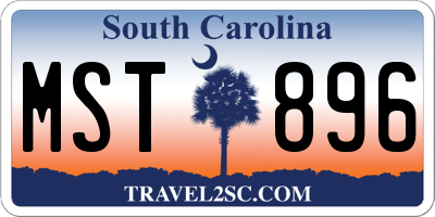 SC license plate MST896