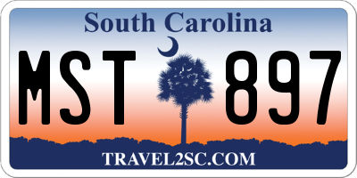SC license plate MST897