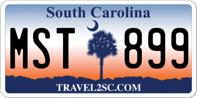 SC license plate MST899