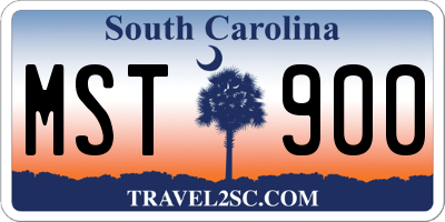 SC license plate MST900