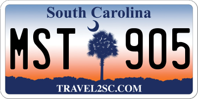 SC license plate MST905