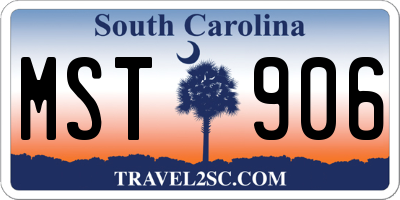 SC license plate MST906