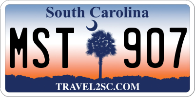 SC license plate MST907