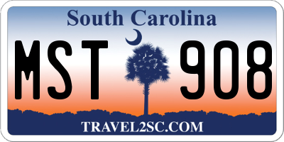 SC license plate MST908