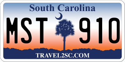 SC license plate MST910