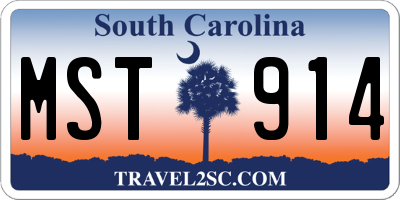 SC license plate MST914