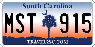 SC license plate MST915