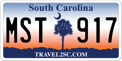 SC license plate MST917
