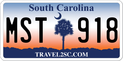 SC license plate MST918