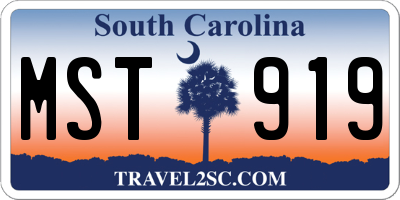 SC license plate MST919
