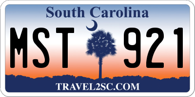 SC license plate MST921