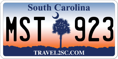 SC license plate MST923
