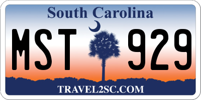 SC license plate MST929