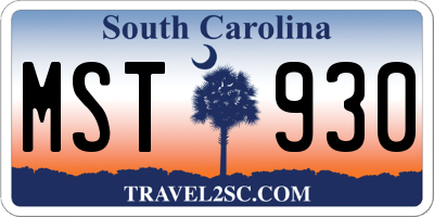 SC license plate MST930