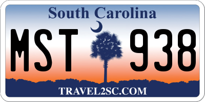 SC license plate MST938