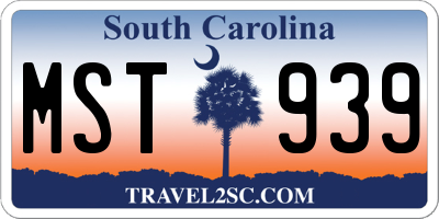 SC license plate MST939