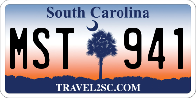 SC license plate MST941