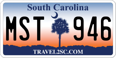 SC license plate MST946