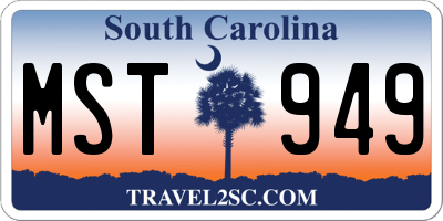 SC license plate MST949