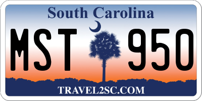 SC license plate MST950