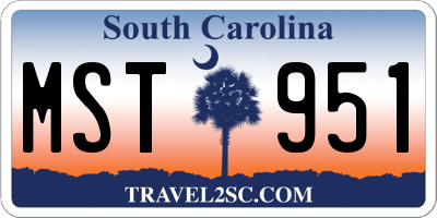 SC license plate MST951