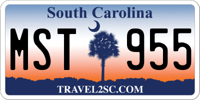 SC license plate MST955