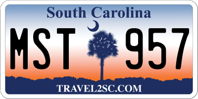 SC license plate MST957