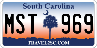 SC license plate MST969