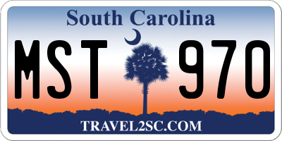 SC license plate MST970