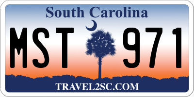 SC license plate MST971